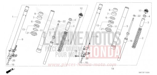 FOURCHETTE AVANT ADV750P de 2023